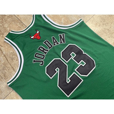 Best Replica MICHAEL JORDAN CHICAGO BULLS THROWBACK JERSEY ST. PATRICK'S DAY - Colareps