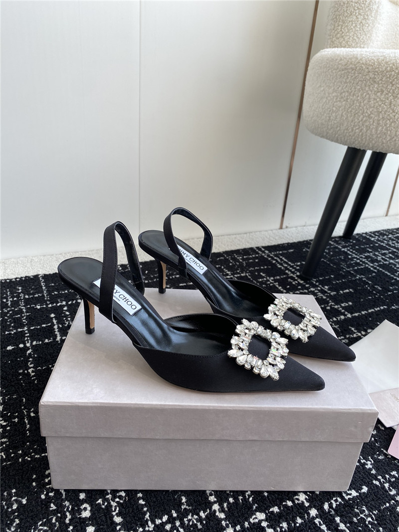 Best Replica Jimmy Choo Square Buckle Drill Point Half Drag - Colareps