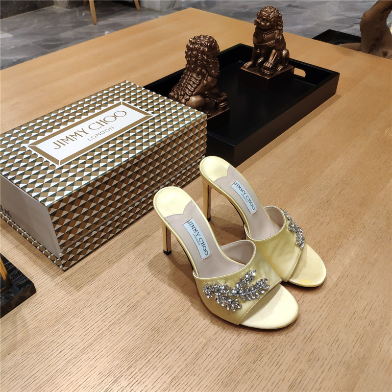 Best Replica jimmy choo high heel fishmouth satin sandals - Colareps