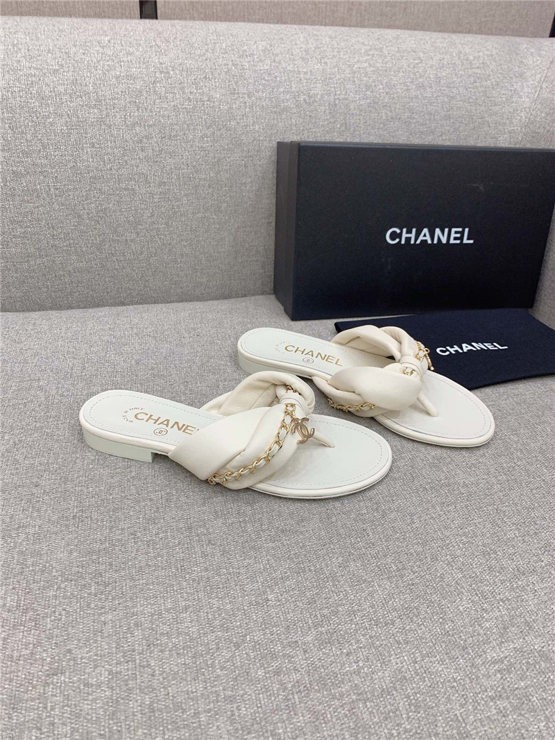Best Replica chanel flip-flop chain sheepskin slippers - Colareps