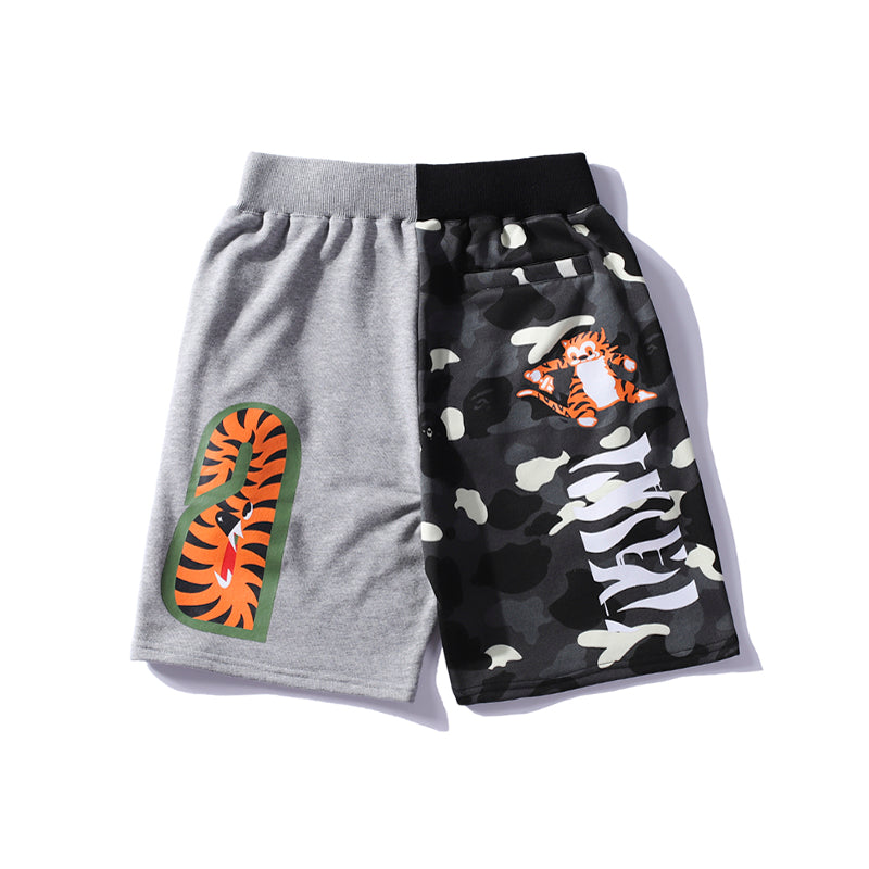 Best Replica BAPE Shorts Shark Tiger Camo Black Grey Pants HDCP8661 - Colareps