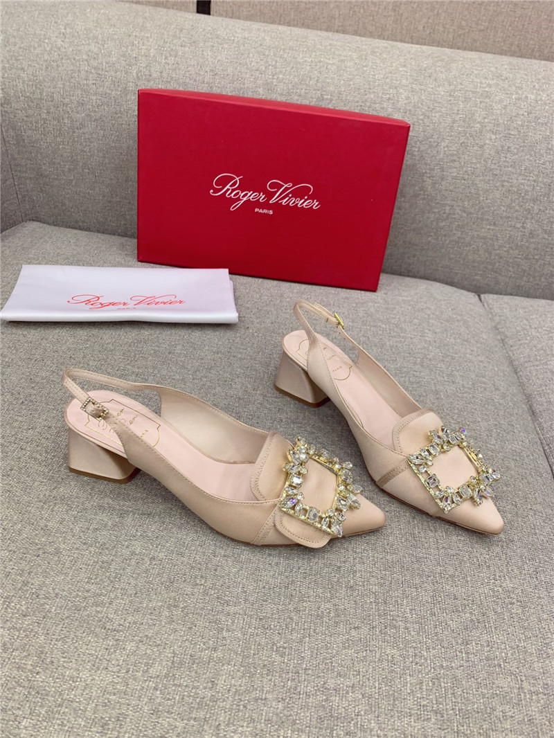 Best Replica Roger vivier classic diamond buckle silk high heel pumps - Colareps