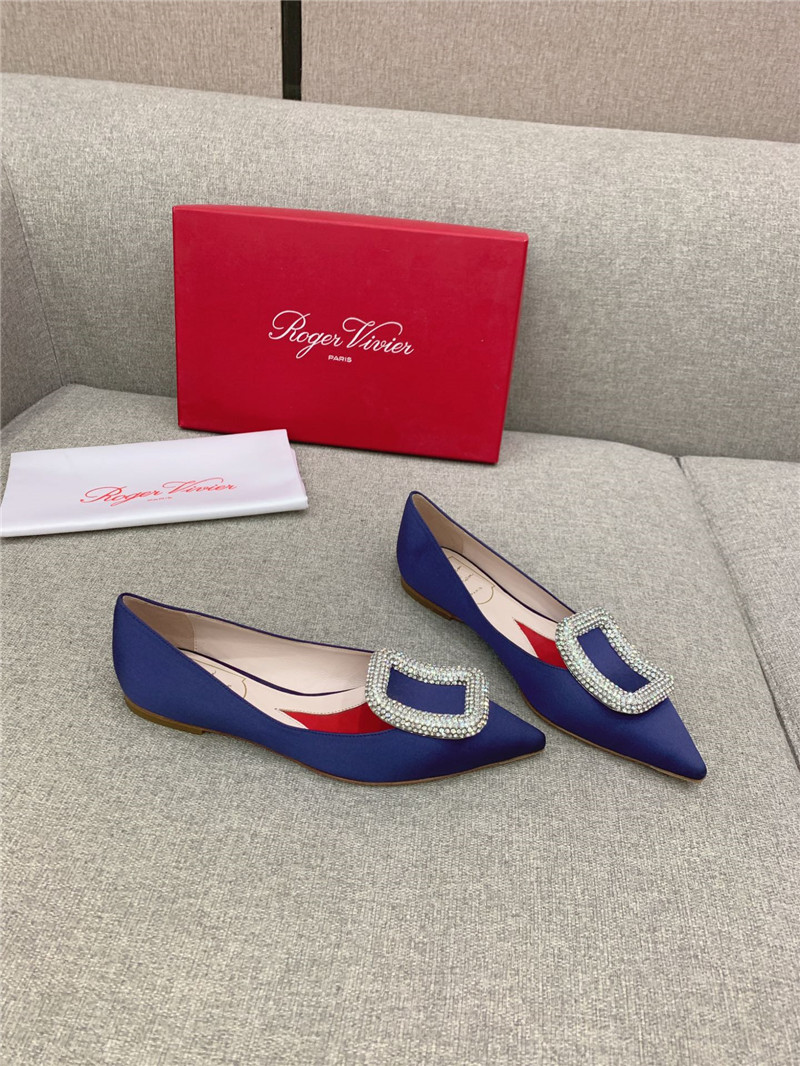 Best Replica Roger vivier classic diamond buckle silk pumps - Colareps