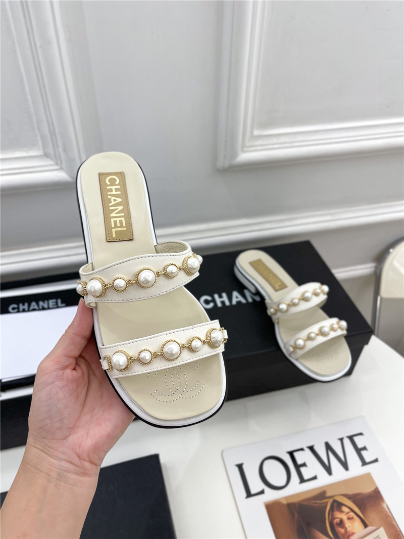 Best Replica Chanel counter catwalk pearl slippers - Colareps