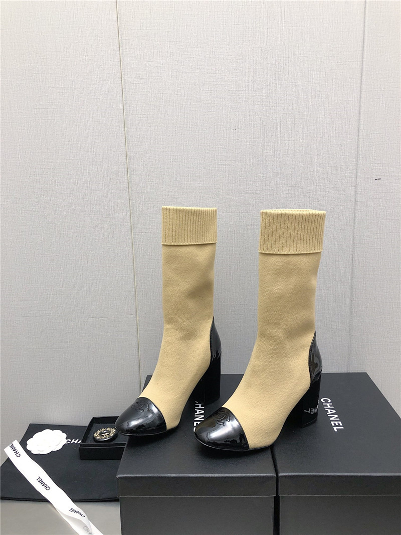 Best Replica chanel autumn winter small fragrance chunky heel socks boots - Colareps