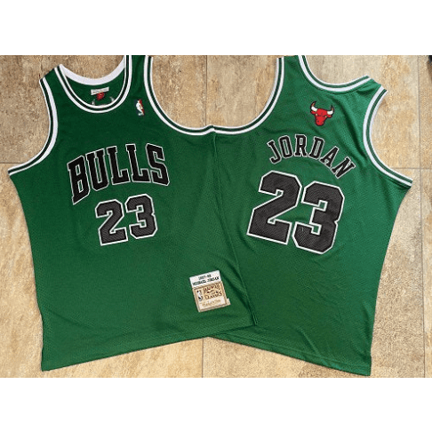 Best Replica MICHAEL JORDAN CHICAGO BULLS THROWBACK JERSEY ST. PATRICK'S DAY - Colareps