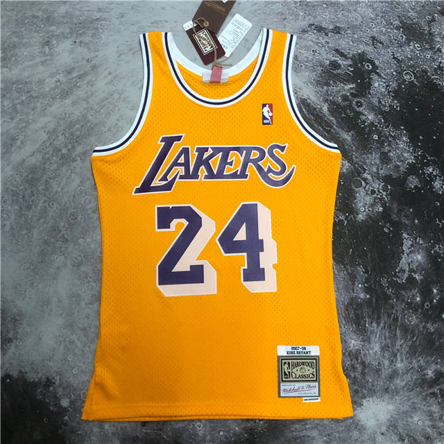 Best Replica KOBE BRYANT LOS ANGELES LAKERS #24 YELLOW THROWBACK JERSEY (HEAT APPLIED) - Colareps