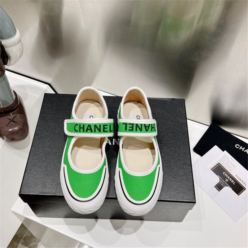 Best Replica Chanel second-hand Velcro platform canvas shoes - Colareps