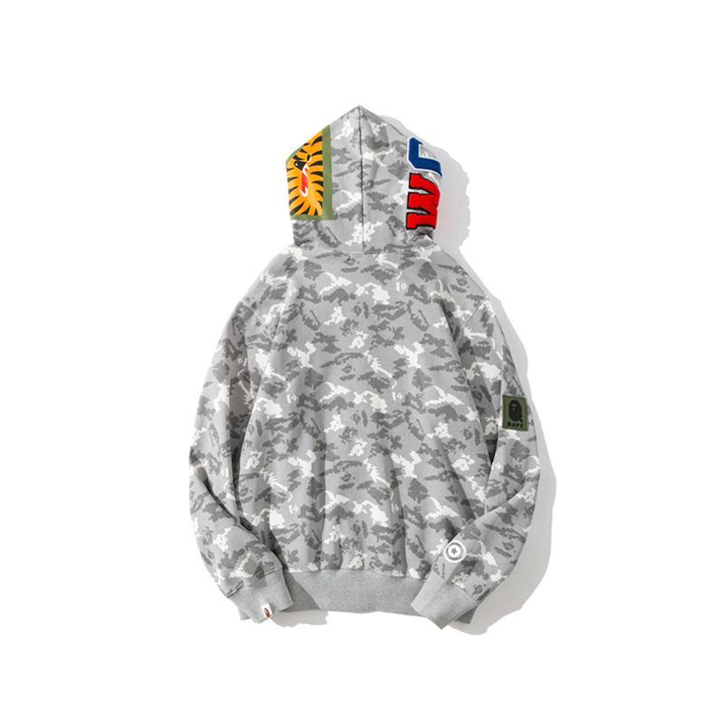 Best Replica Bape Shark Pixel Camo Hoodie Black Grey - Colareps