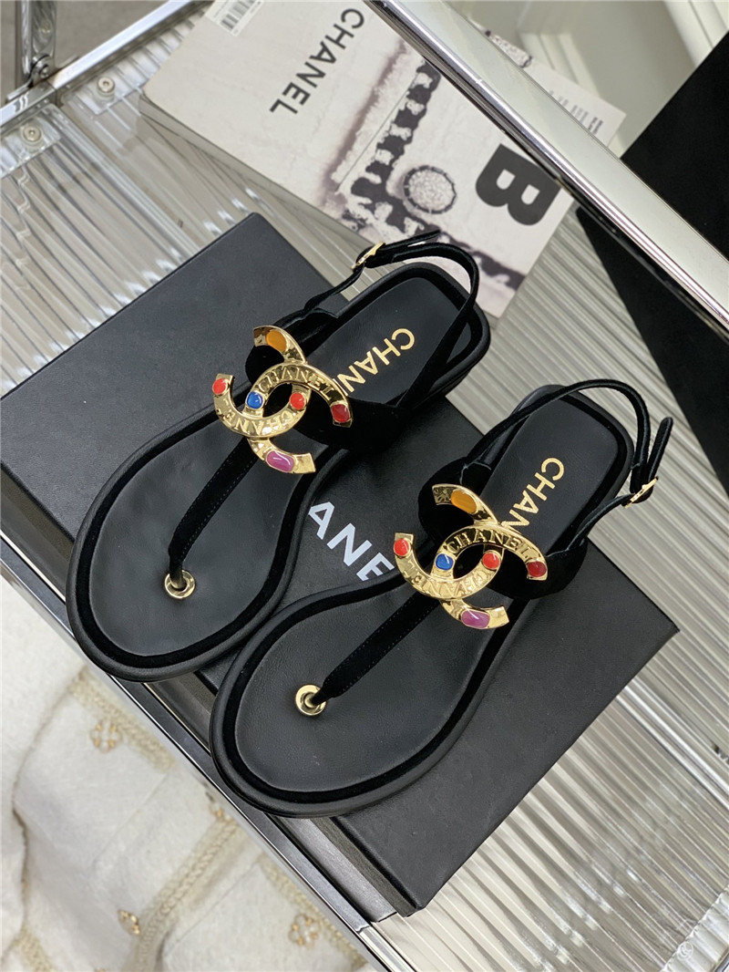 Best Replica Chanel double c logo sandals - Colareps