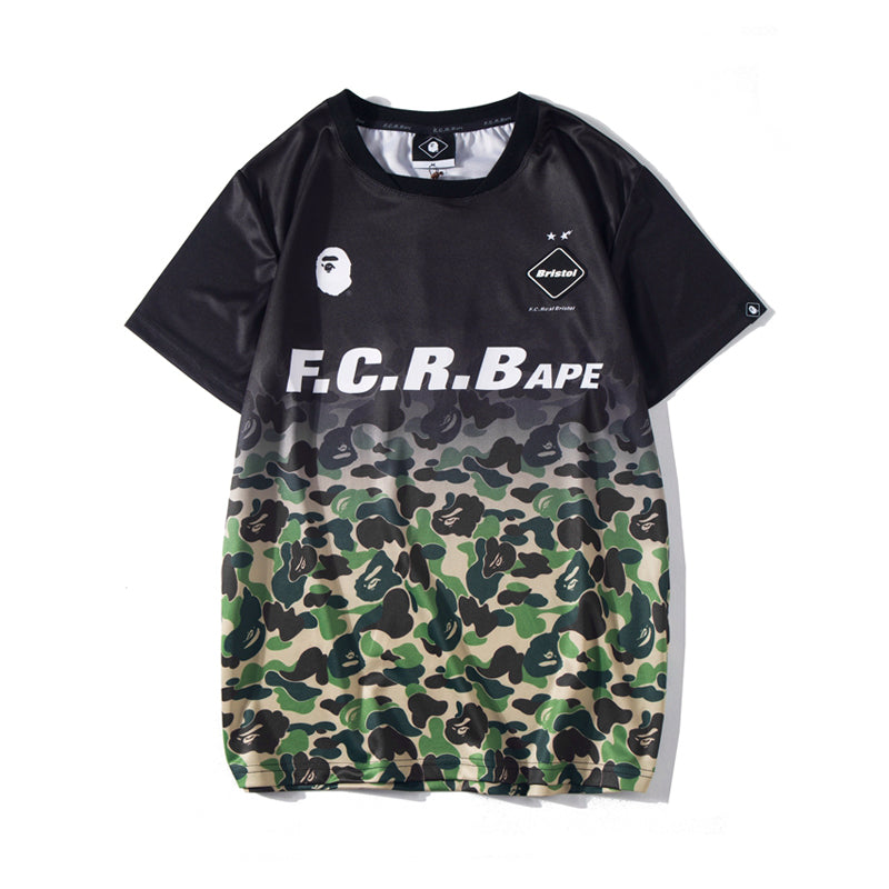 Best Replica Bape x FCRB T Shirt Bape Camo Gradient Cotton Tee 1361 - Colareps