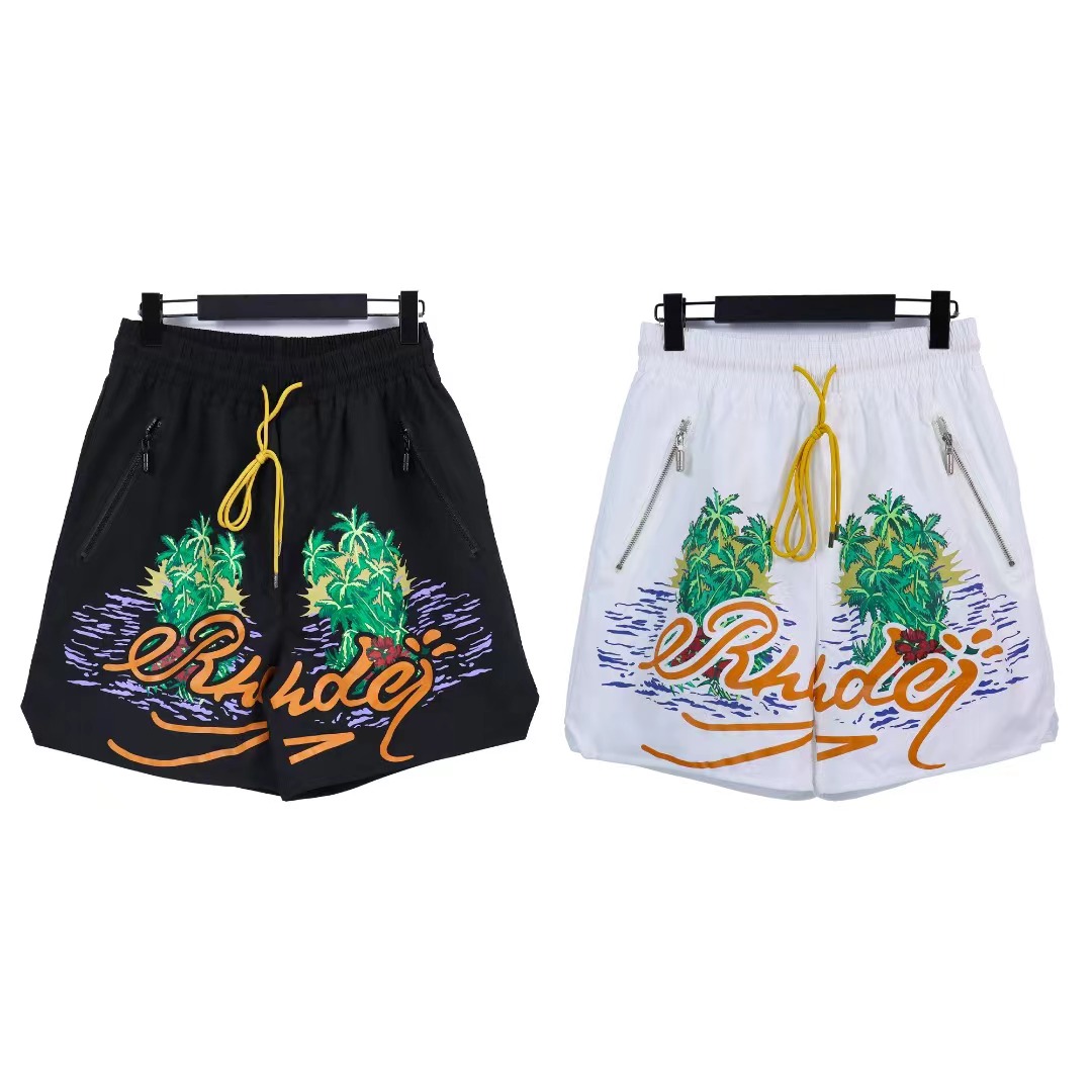 Best Replica Coconut water splash pattern letter print sports shorts - Colareps