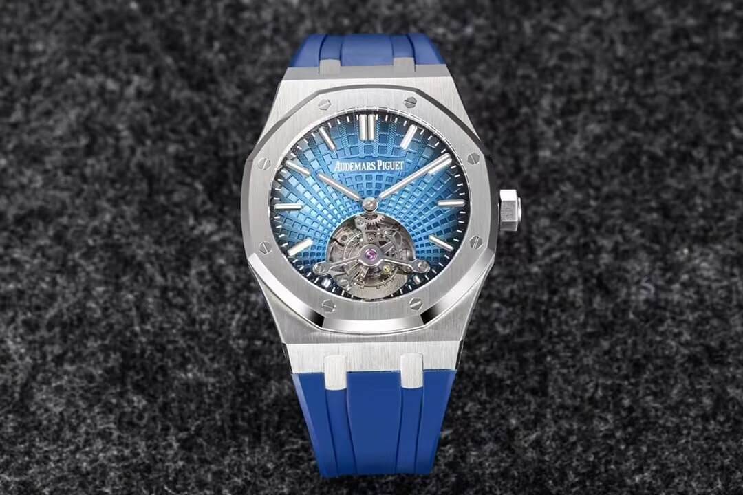 Best Replica Replica Audemars Piguet Royal Oak Tourbillon 1:1 Best Edition R8 Factory V3 Blue Strap - Colareps