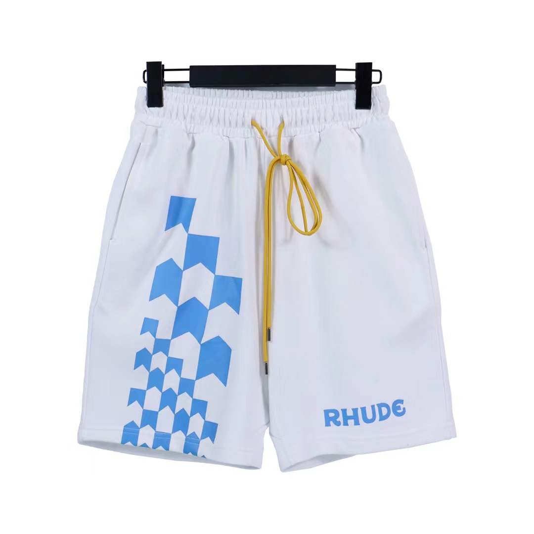 Best Replica Checkerboard letter print drawstring men's shorts - Colareps