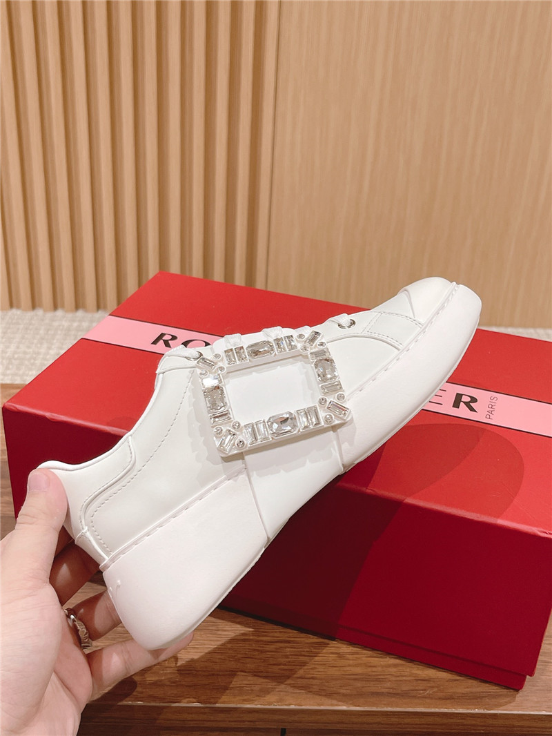 Best Replica Roger vivier new diamond buckle white shoes - Colareps