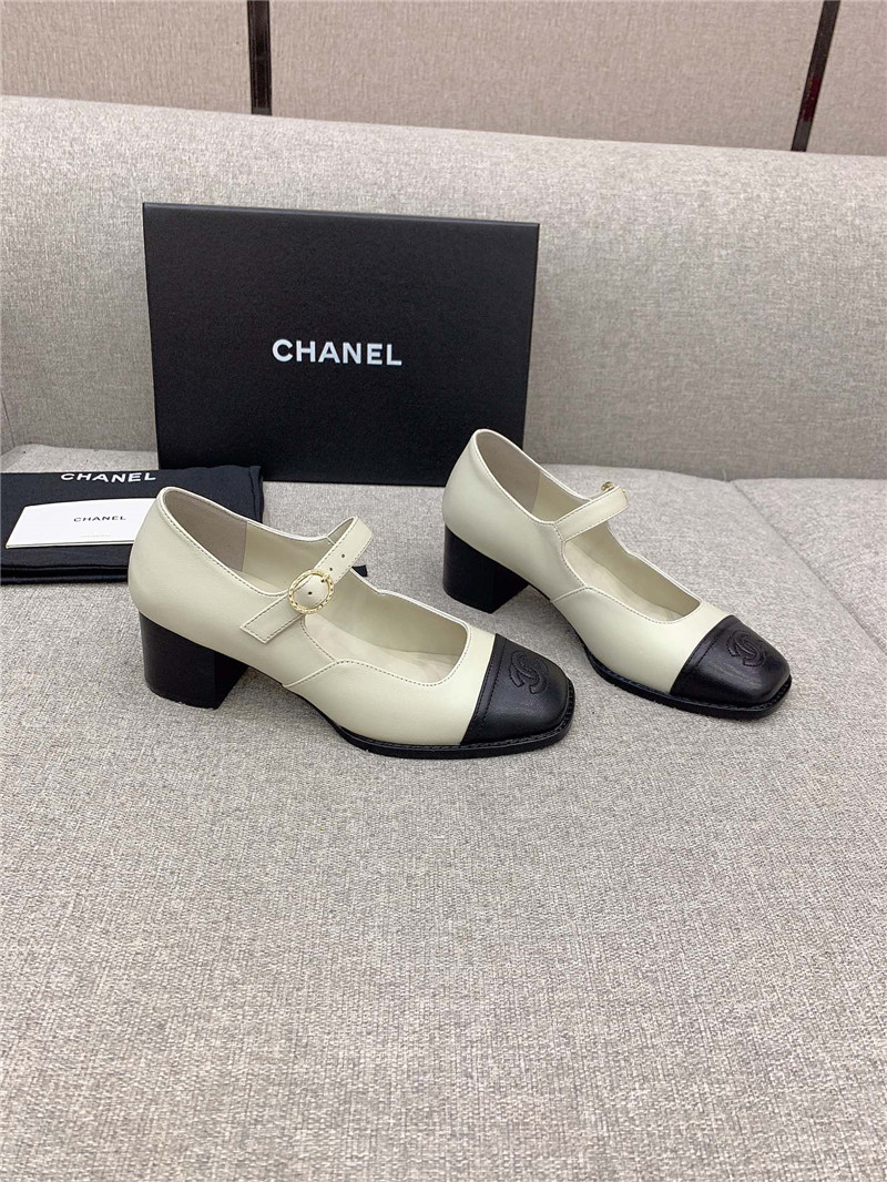 Best Replica Chanel new thick heel square toe shoes - Colareps