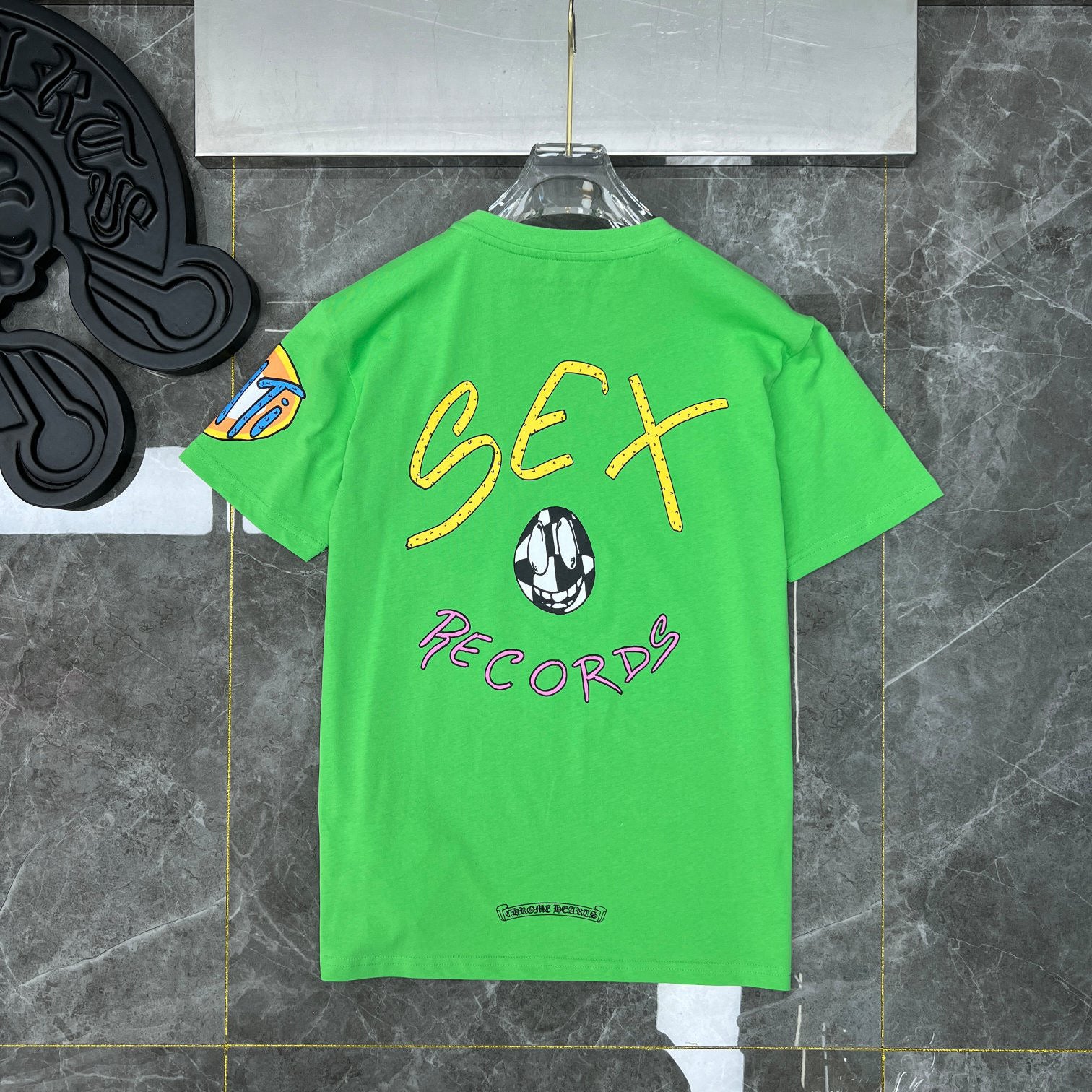 Best Replica Chrome Hearts Replica Green Sex Records T-Shirt - Colareps