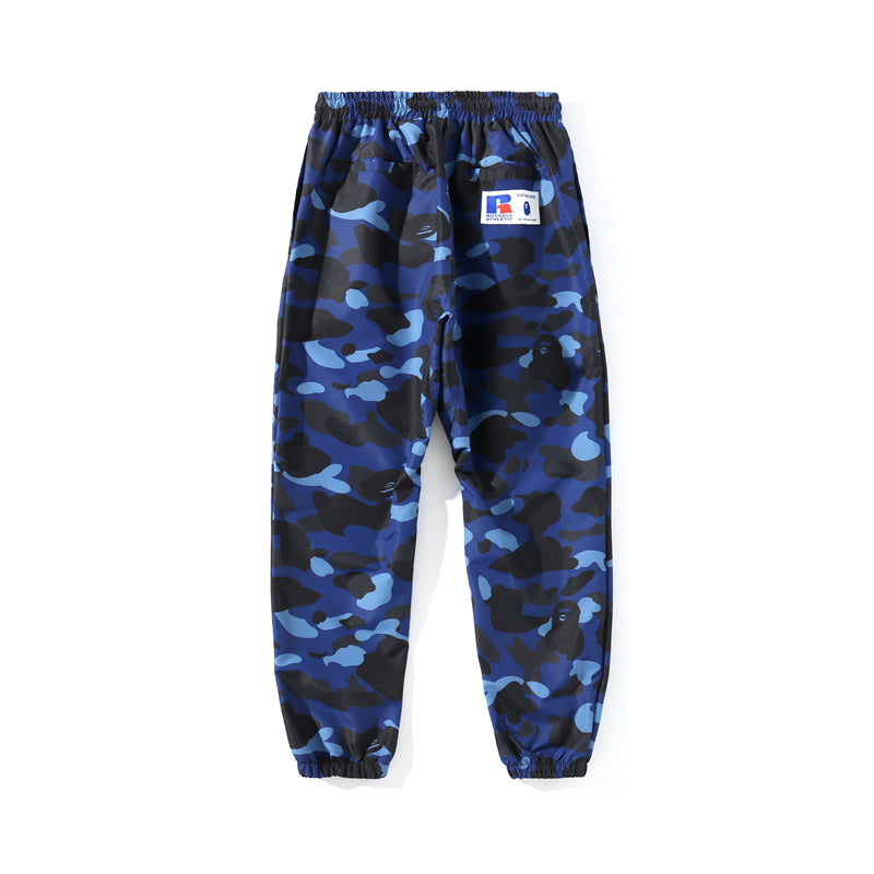 Best Replica BAPE x RUSSELL ATHLETIC Track Pants Sweatpants Blue Red HDCP8792 - Colareps