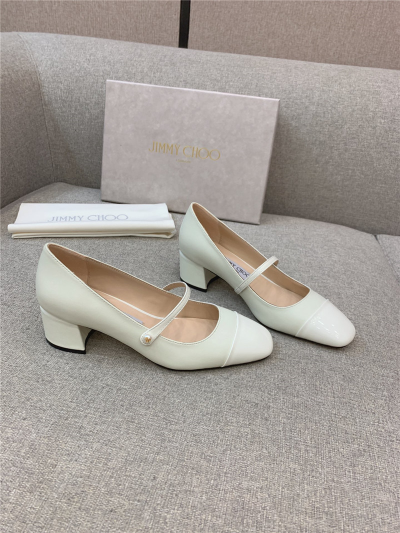 Best Replica Jimmy Choo New Thick Heel Mary Jane Shoes - Colareps