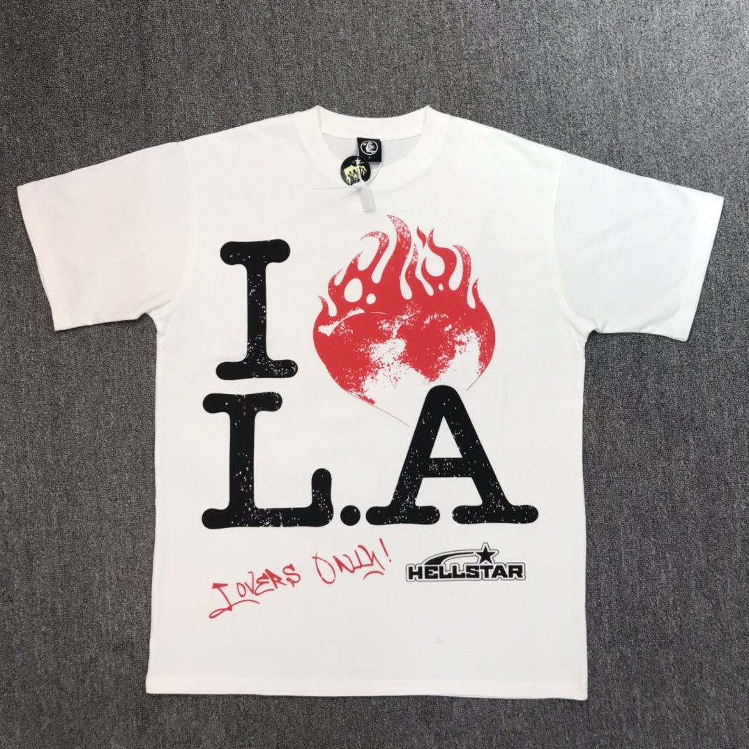 Best Replica 1:1 quality version I love LA slogan print short sleeve tee - Colareps