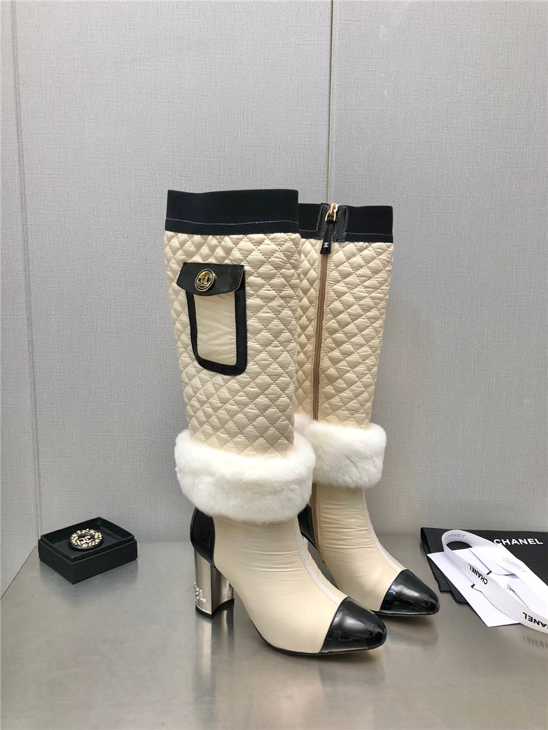 Best Replica chanel colorblock classic embroidered long boots - Colareps