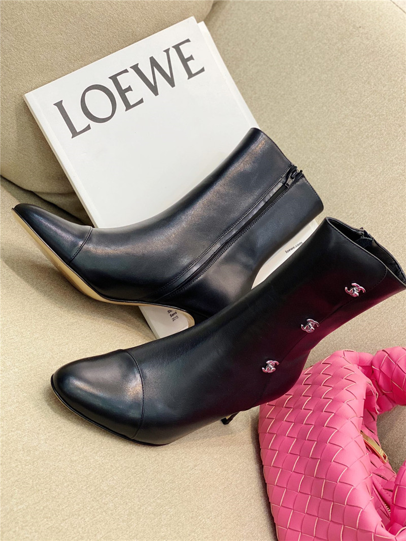 Best Replica chanel high-heeled pointed boots - Colareps