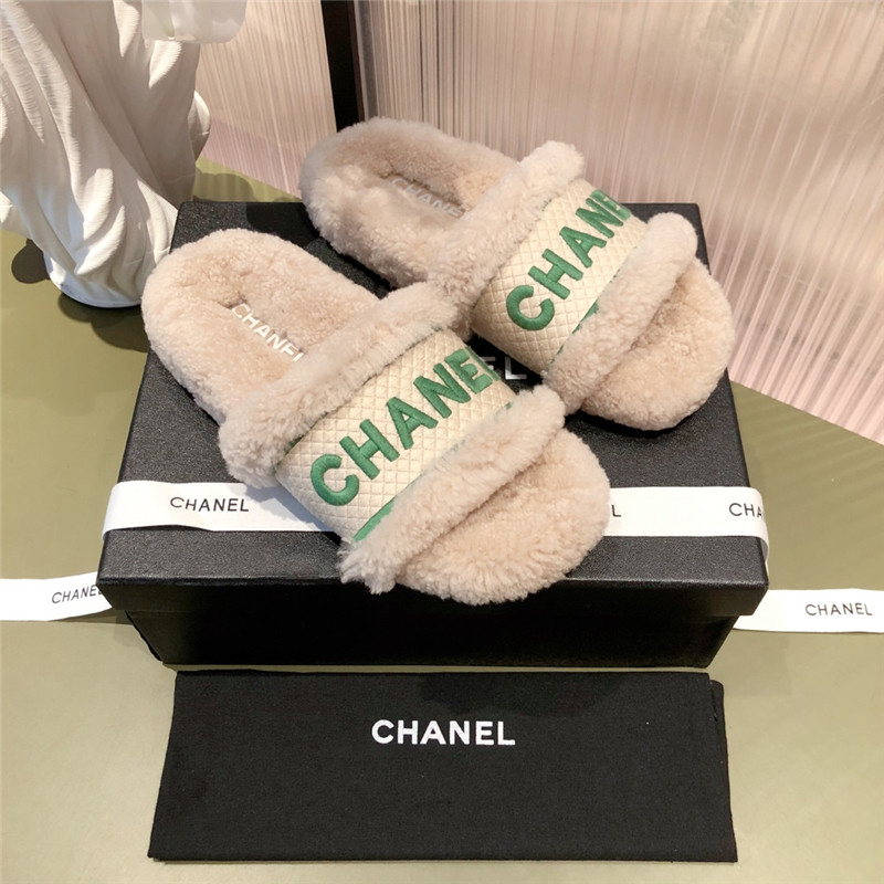Best Replica chanel lamb wool slippers - Colareps