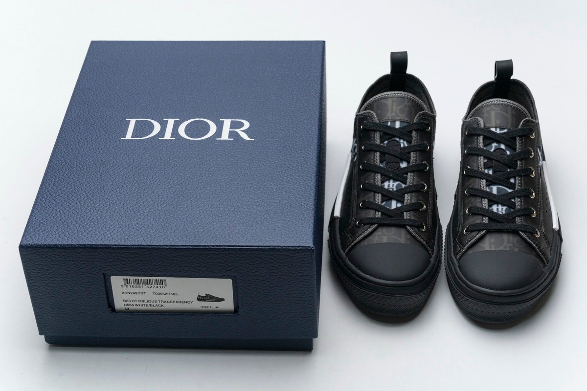 Best Replica Converse Dupes Dior B23 HT Oblique Transparency Low H565 White Black - Colareps