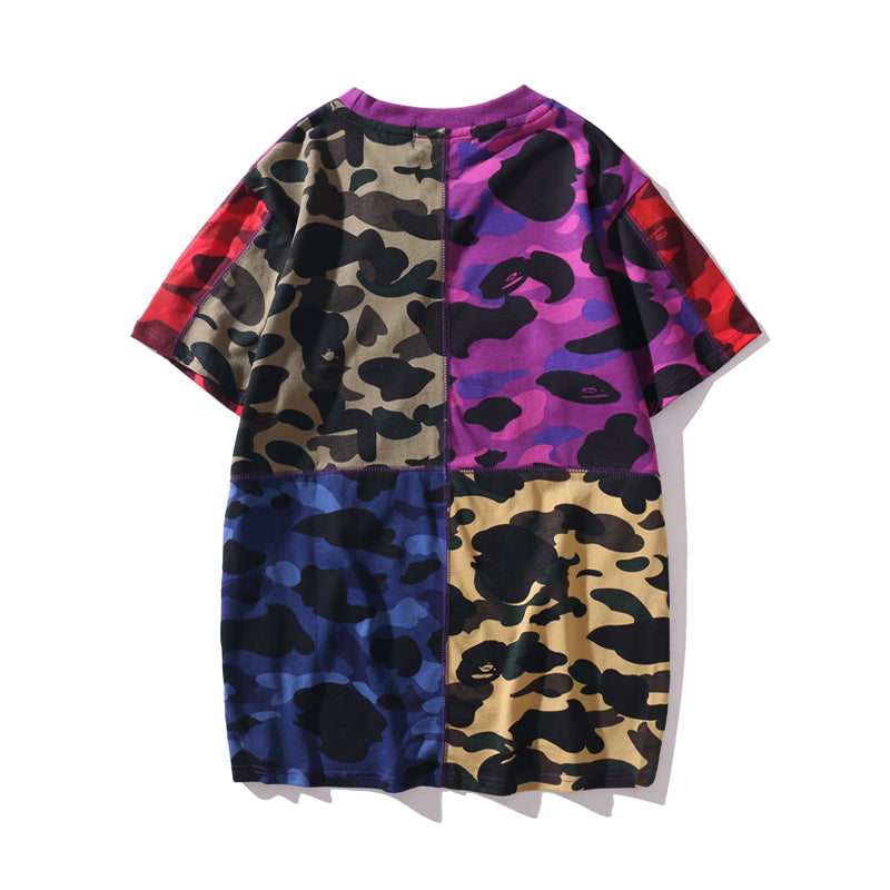 Best Replica Bape Camo Color Matching Cotton T Shirt 1517 - Colareps