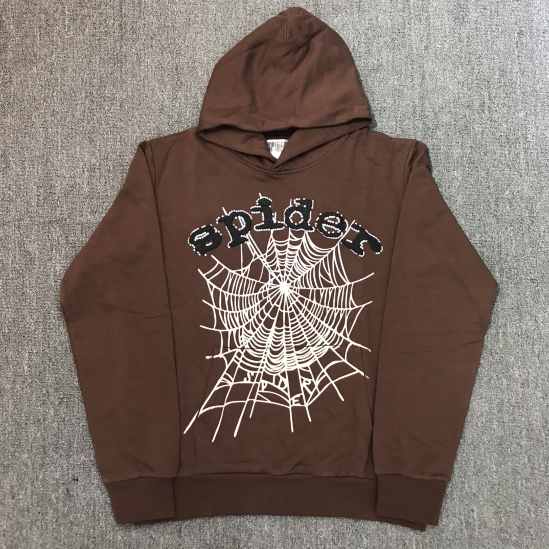 Best Replica White Spider Web Black Letter Print Hoodie - Colareps