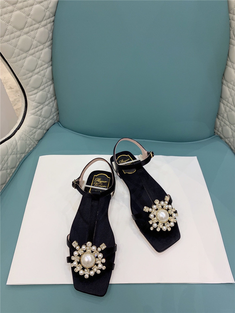 Best Replica roger vivier Dupes SS Pearl Rhinestone Sandals - Colareps