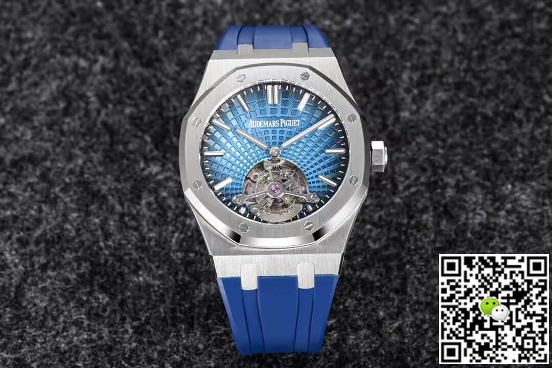 Best Replica Replica Audemars Piguet Royal Oak Tourbillon 1:1 Best Edition R8 Factory V3 Blue Strap - Colareps