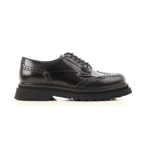 Best Replica PRADA BRUSHED LEATHER DERBY BROGUE SHOES SHOES   PRS033 - Colareps