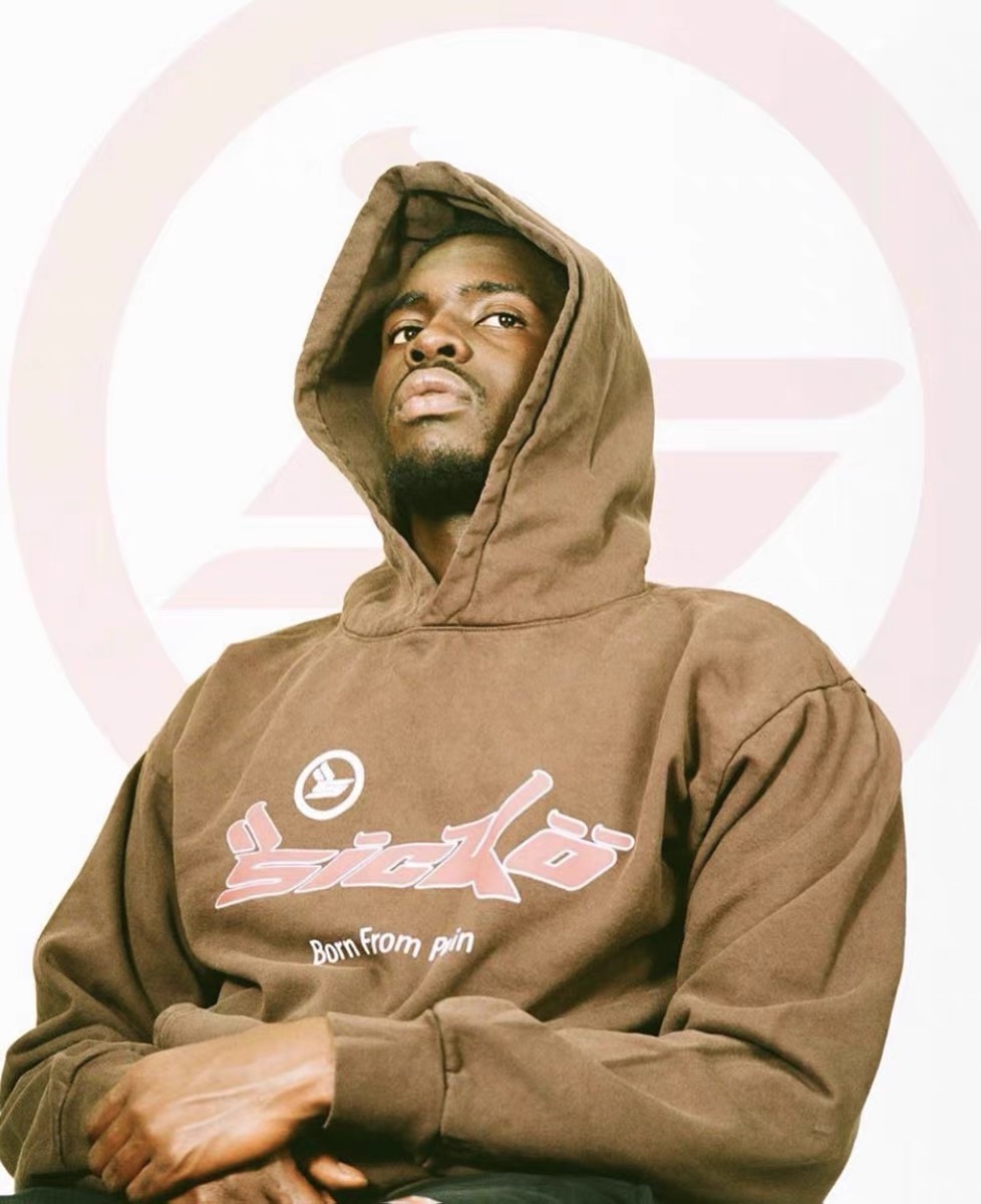 Best Replica 1:1 quality version Sicko red letters logo brown hoodie- - Colareps