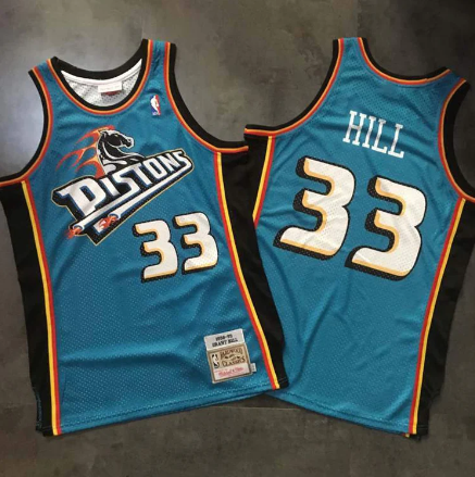 Best Replica GRANT HILL DETROIT PISTONS THROWBACK JERSEY - Colareps