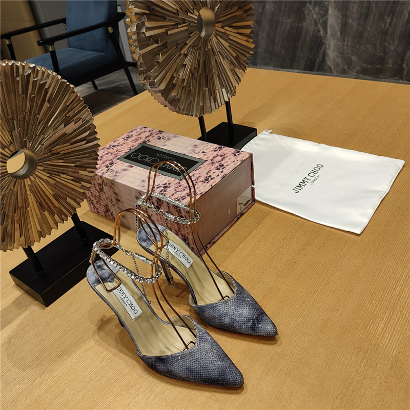 Best Replica Jimmy Choo Crystal Chain Heeled Sandals - Colareps