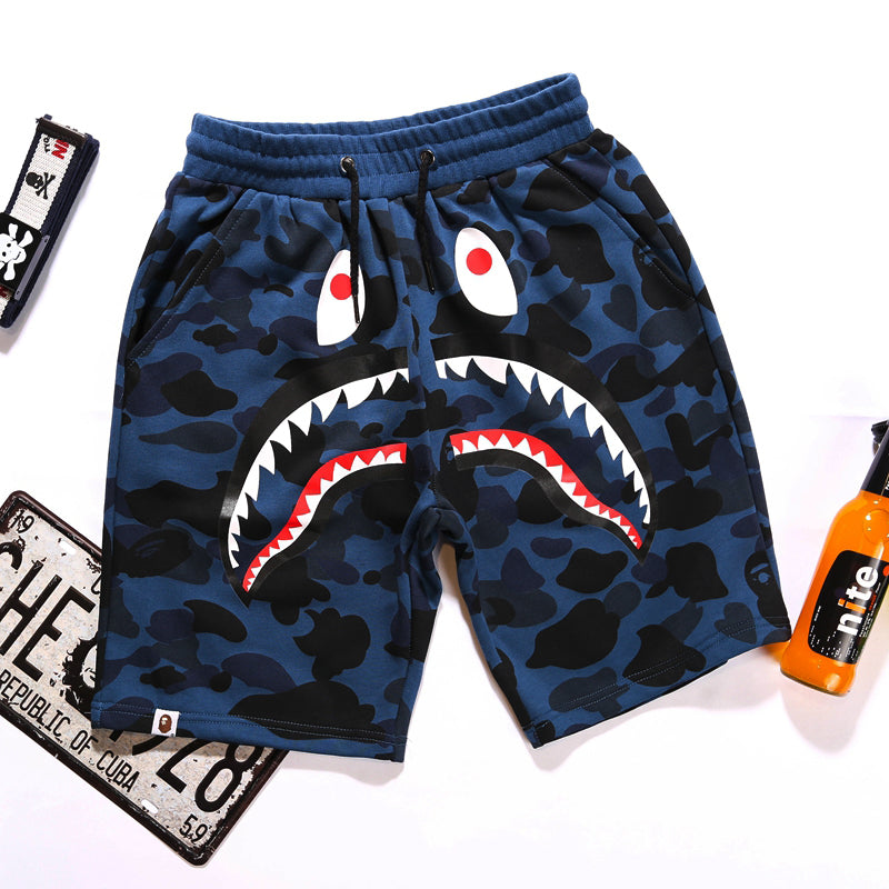Best Replica BAPE APE Shorts Shark Camo Blue Red Green Pants HDCP8356 - Colareps
