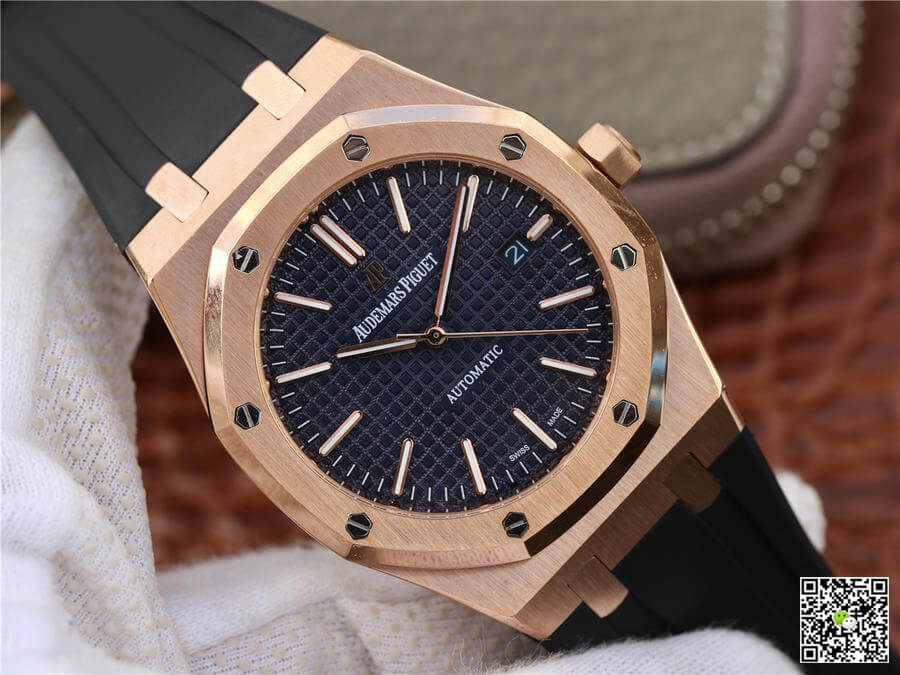 Best Replica Replica Audemars Piguet Royal Oak 15400 1:1 Best Edition Rose Gold Blue Dial - Colareps