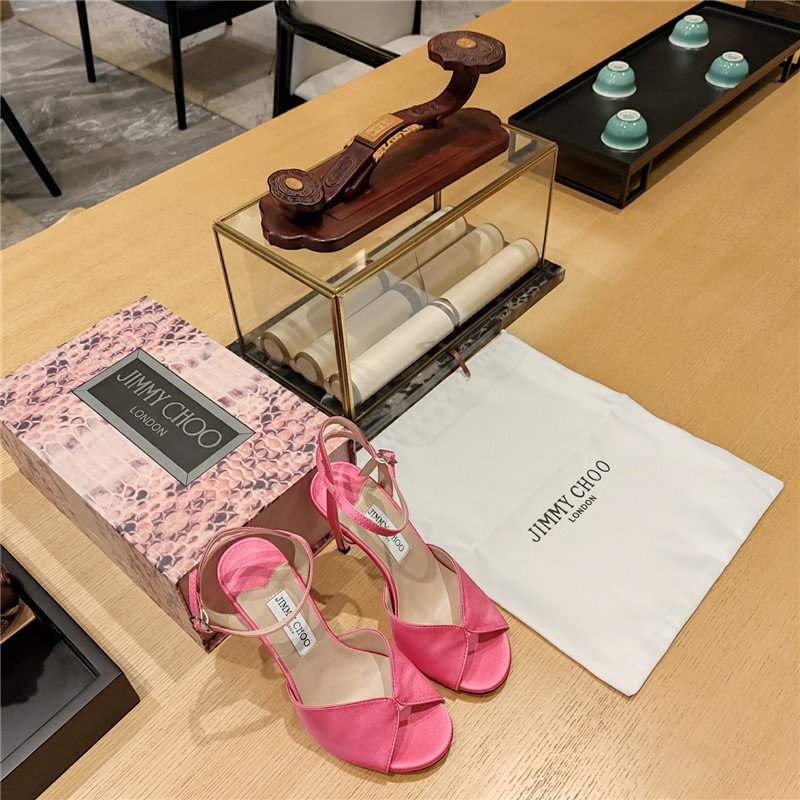 Best Replica Jimmy Choo handmade satin panel peep-toe sandals - Colareps