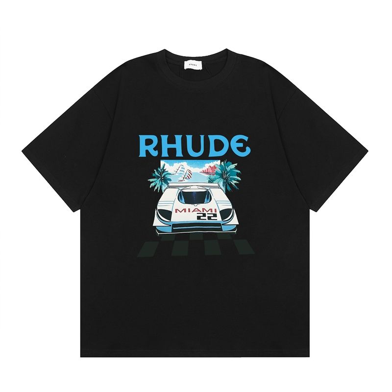 Best Replica Rhude Replica American Racing Letter Print Short Sleeve tee - Colareps