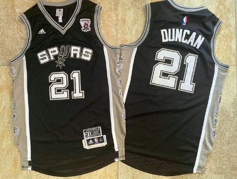Best Replica TIM DUNCAN COMMEMORATIVE THROWBACK SAN ANTONIO SPURS JERSEY - Colareps