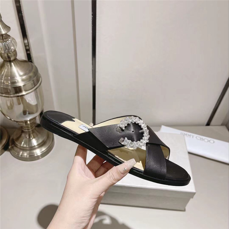 Best Replica Jimmy Choo Rhinestone C Buckle Slides - Colareps