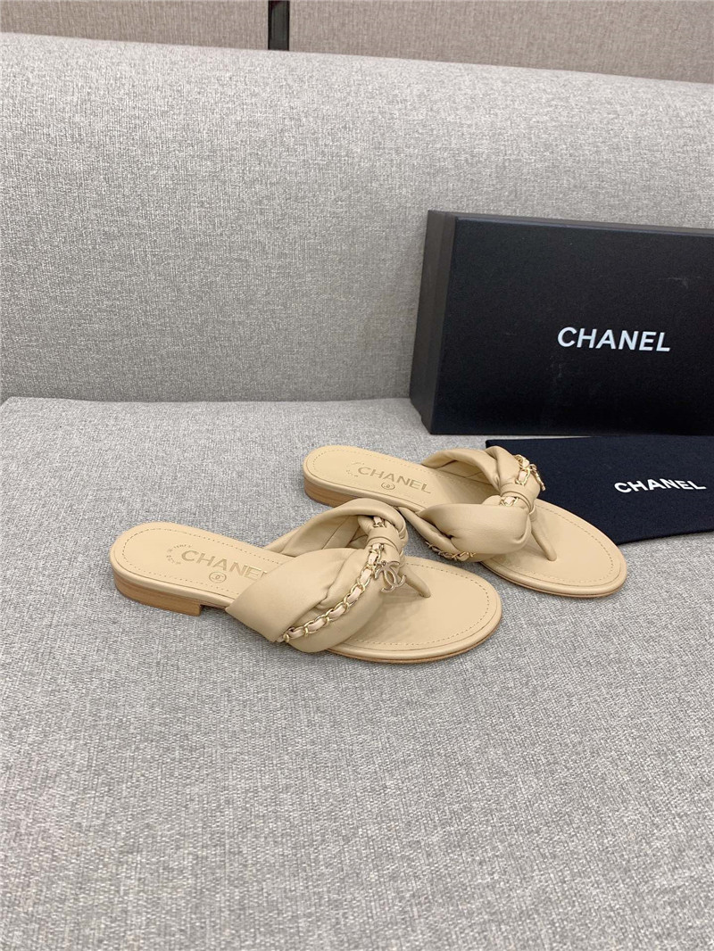 Best Replica chanel flip-flop chain sheepskin slippers - Colareps