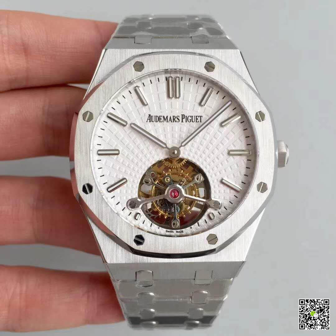 Best Replica Audemars Piguet Replica 26522OR.OO.120OR.01 R8 Factory 1:1 Best Edition Swiss Tourbillon White Dial - Colareps