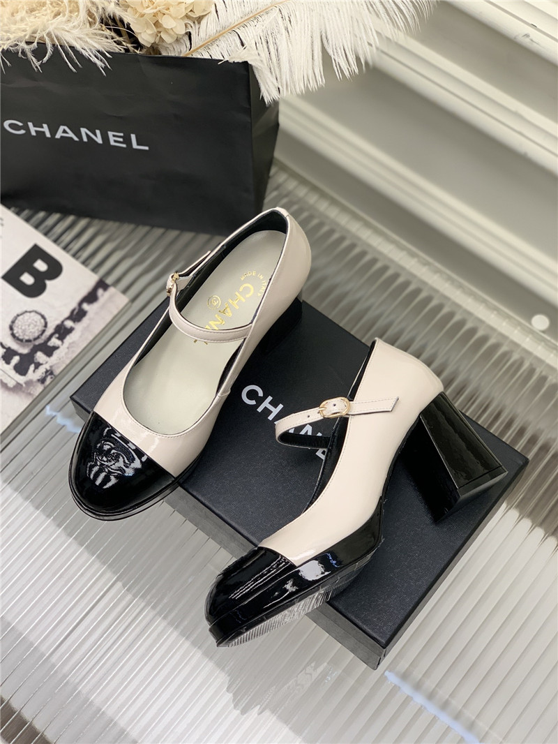 Best Replica chanel lace up chunky heel women s shoes - Colareps
