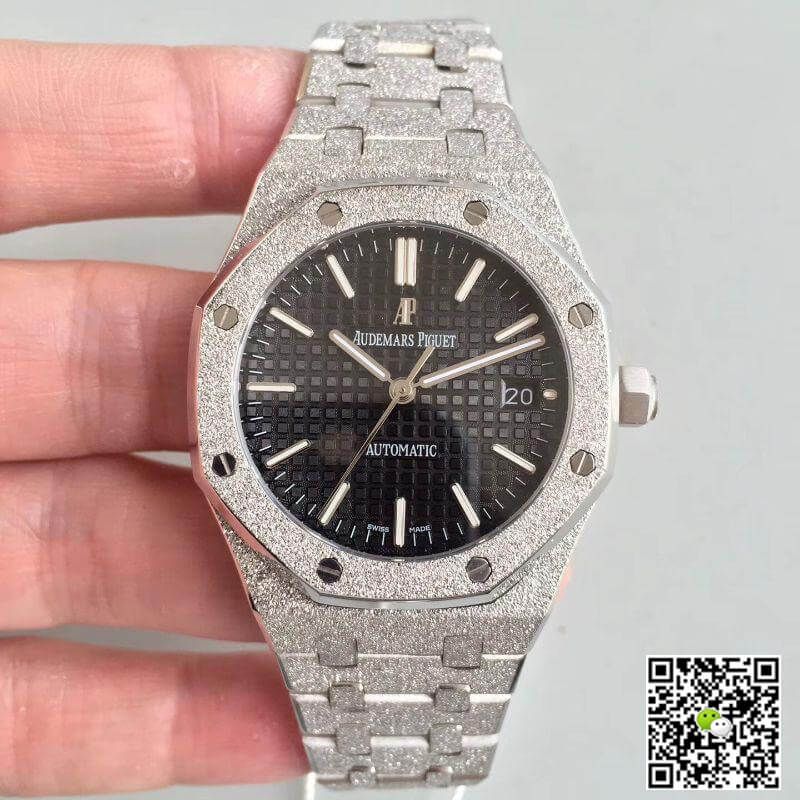 Best Replica Replica Audemars Piguet Royal Oak 15454BC.GG.1259BC.01 OM Factory 1:1 Best Edition Swiss ETA3120 Black Textured Dial - Colareps