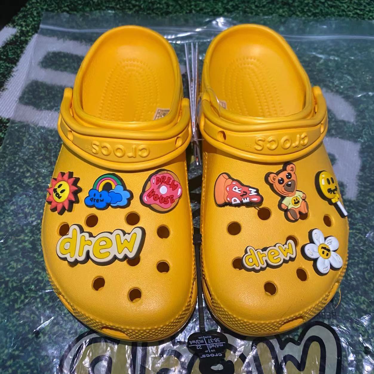 Best Replica Drew House Crocs Justin Slippers Yellow - Colareps