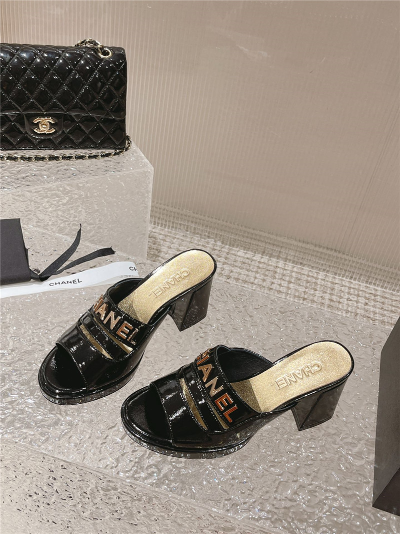 Best Replica chanel platform high heel slippers - Colareps