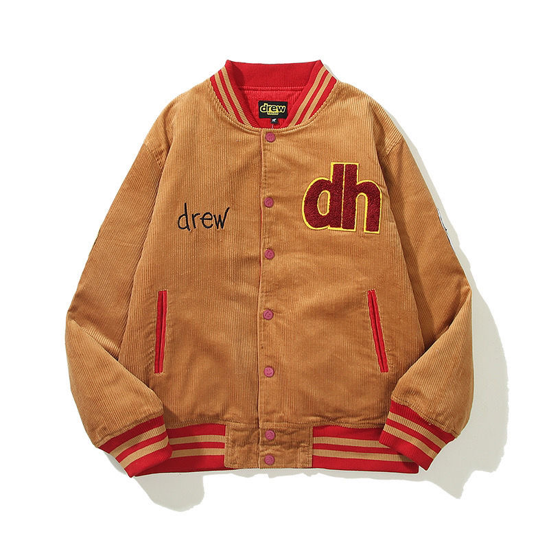 Best Replica Drew House Corduroy Jacket Baseball Cardigan Sweatshirt - Colareps