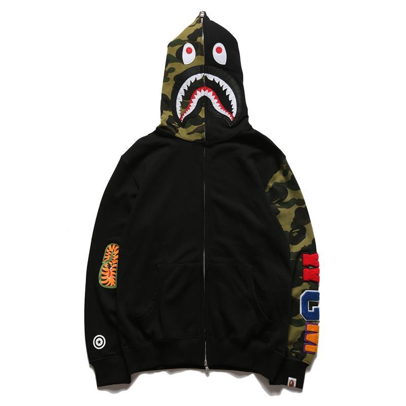 Best Replica Bape Full Zip Shark Hoodie Camo - Colareps